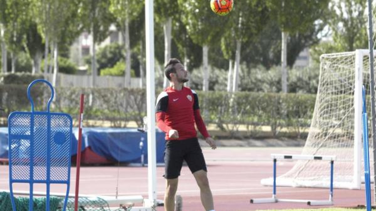 Iván en el entrenamiento de este miércoles.