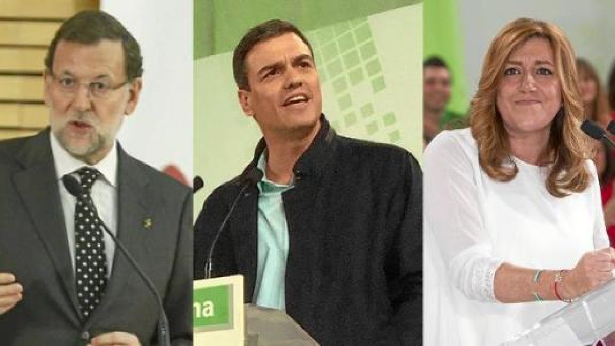 Rajoy, Sánchez y Díaz.