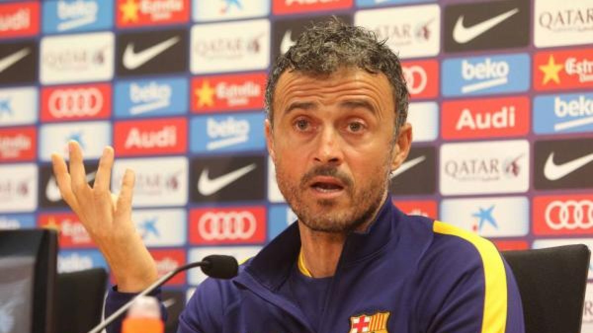 Luis Enrique, en rueda de prensa.