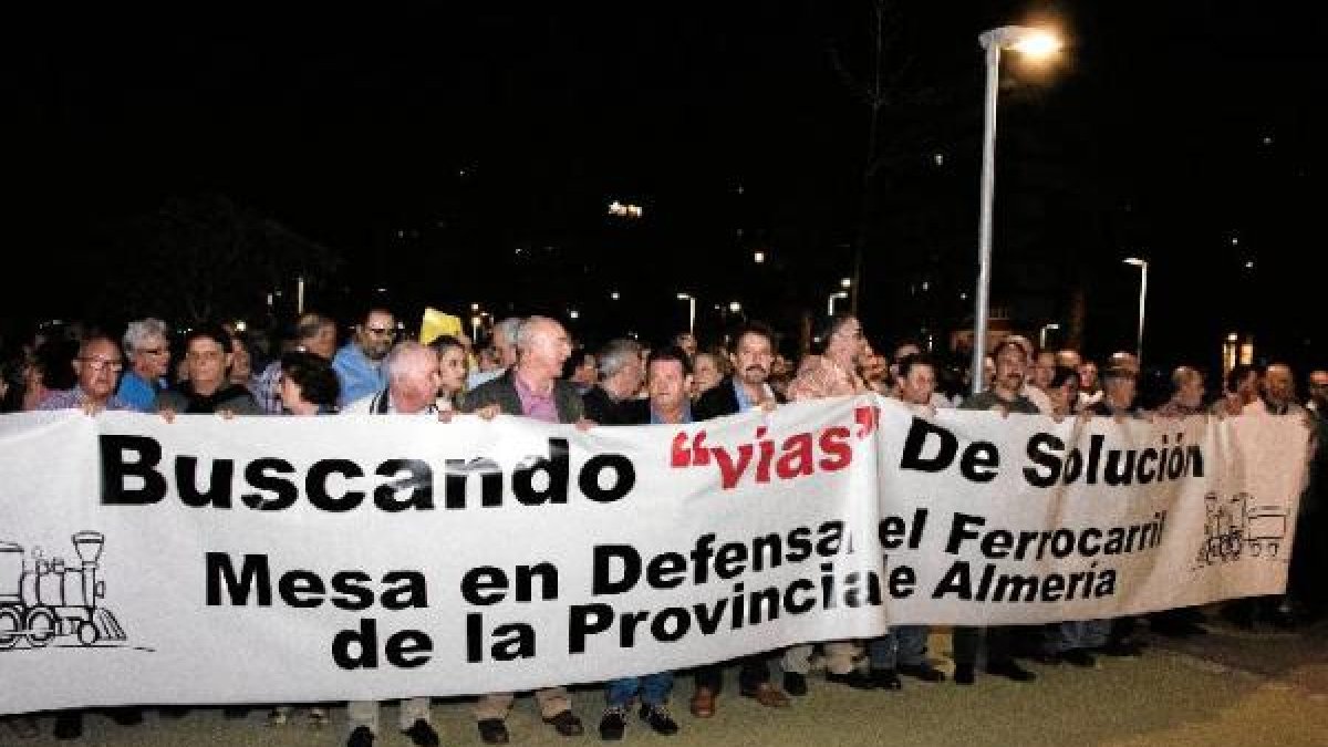 Cabecera de la concentración de ayer.