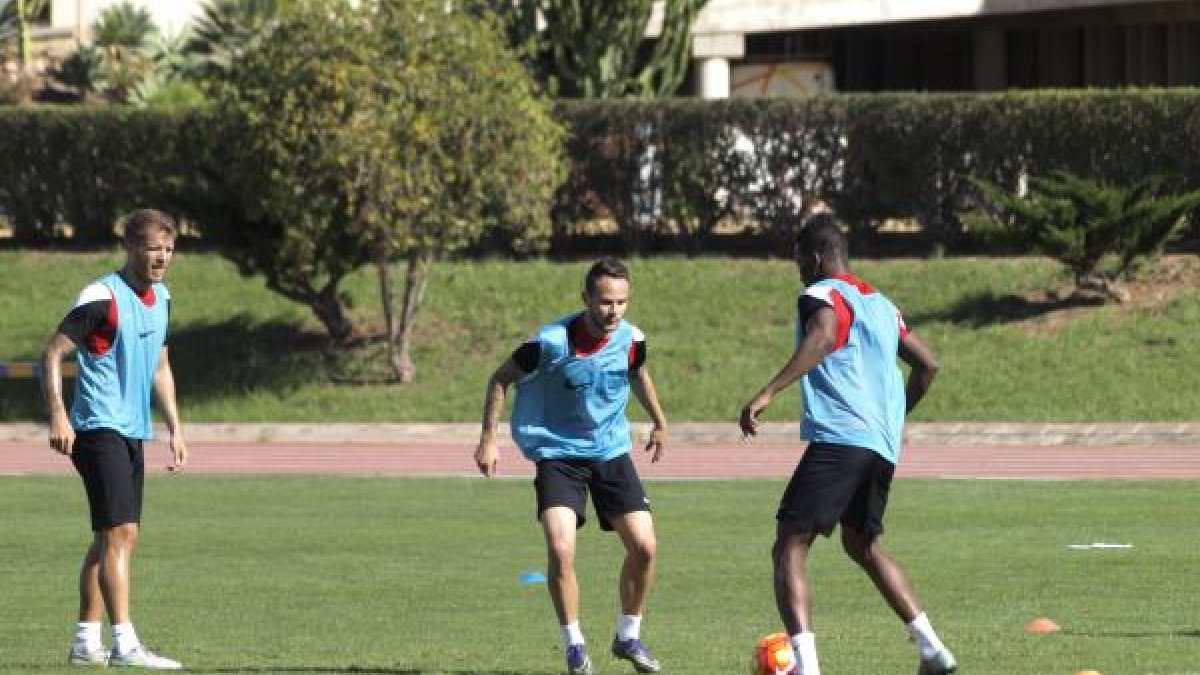 Iván Sánchez en el entreno de este miércoles.