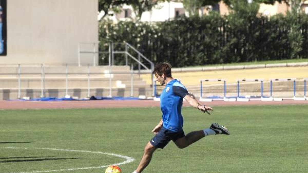 Joan Carrillo en el entrenamiento de este viernes.