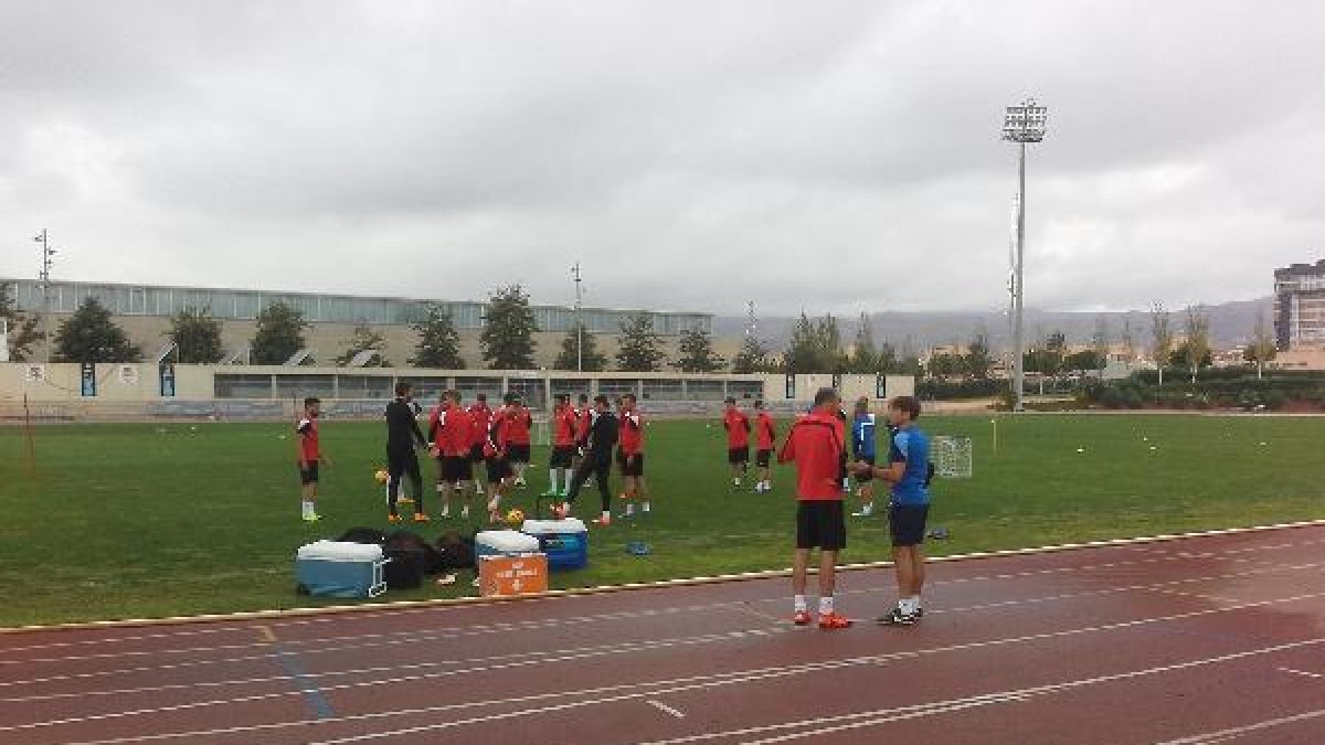 Joan Carrillo en su primer entrenamiento.