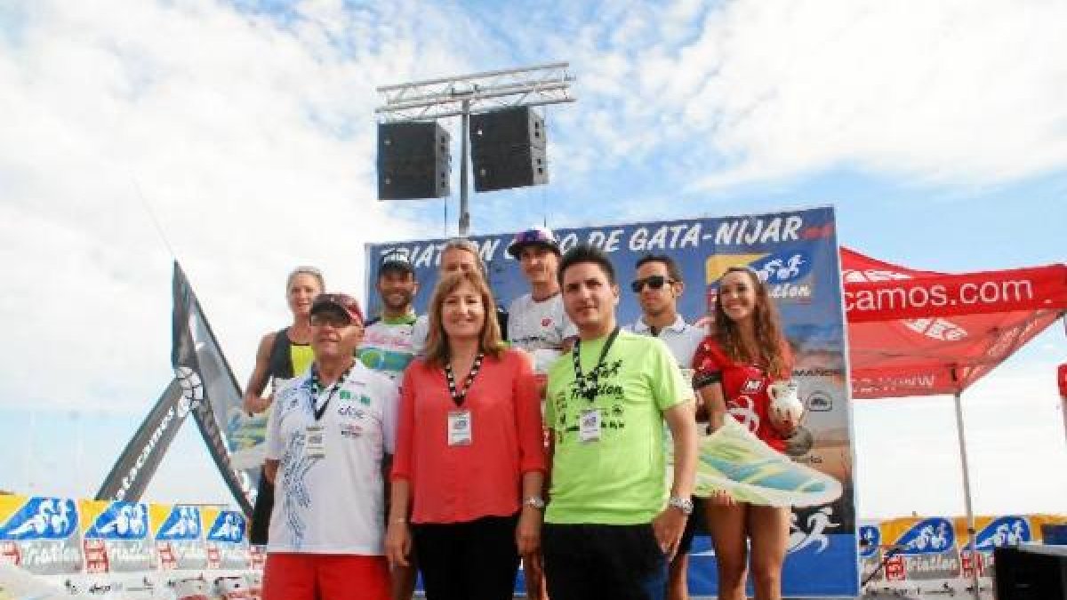 El podio de los vencedores.