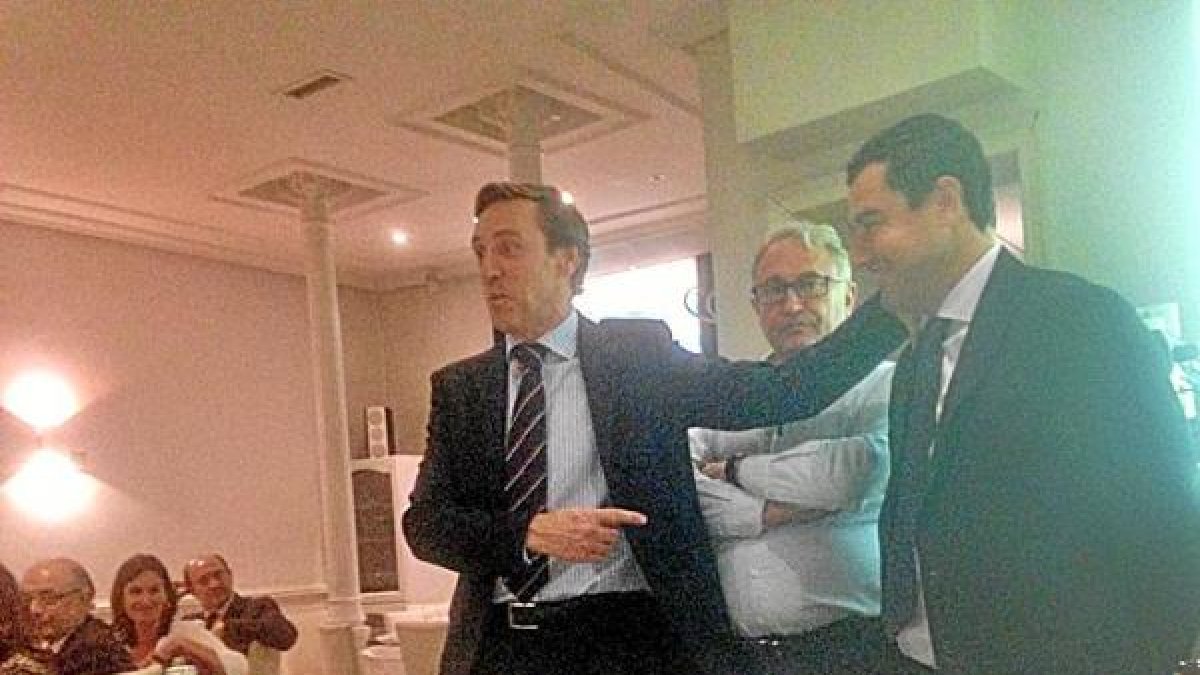 Hernando, Caicedo y Moreno, en la cena.