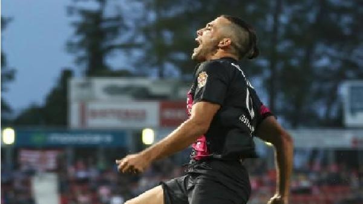 Celebra su gol en Girona.