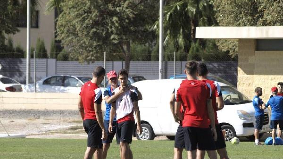 Imagen del entrenamiento de este viernes.