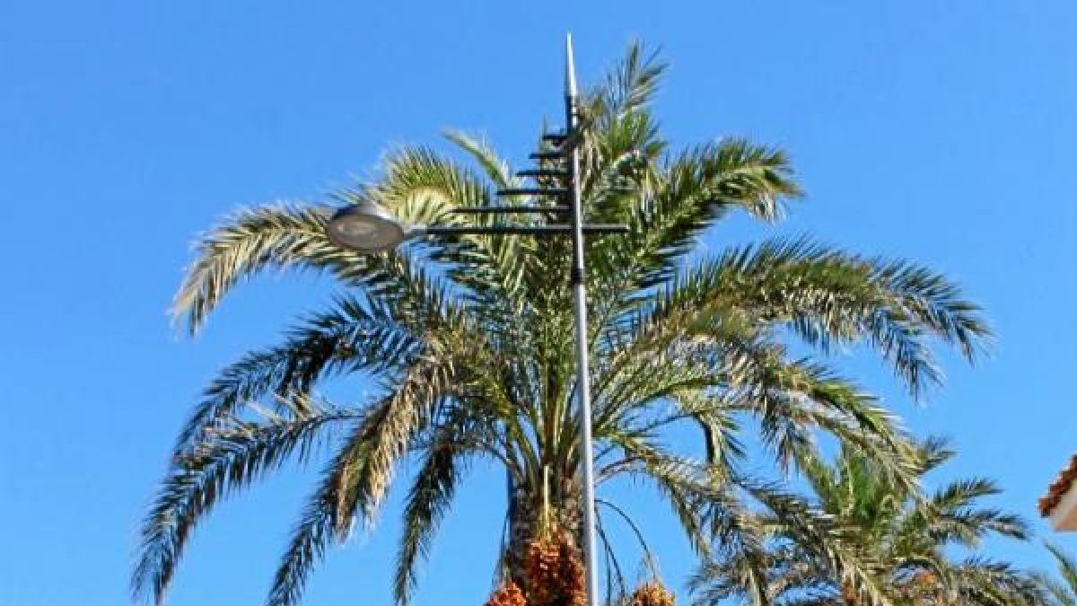 Imagen de una de las farolas ya instaladas.