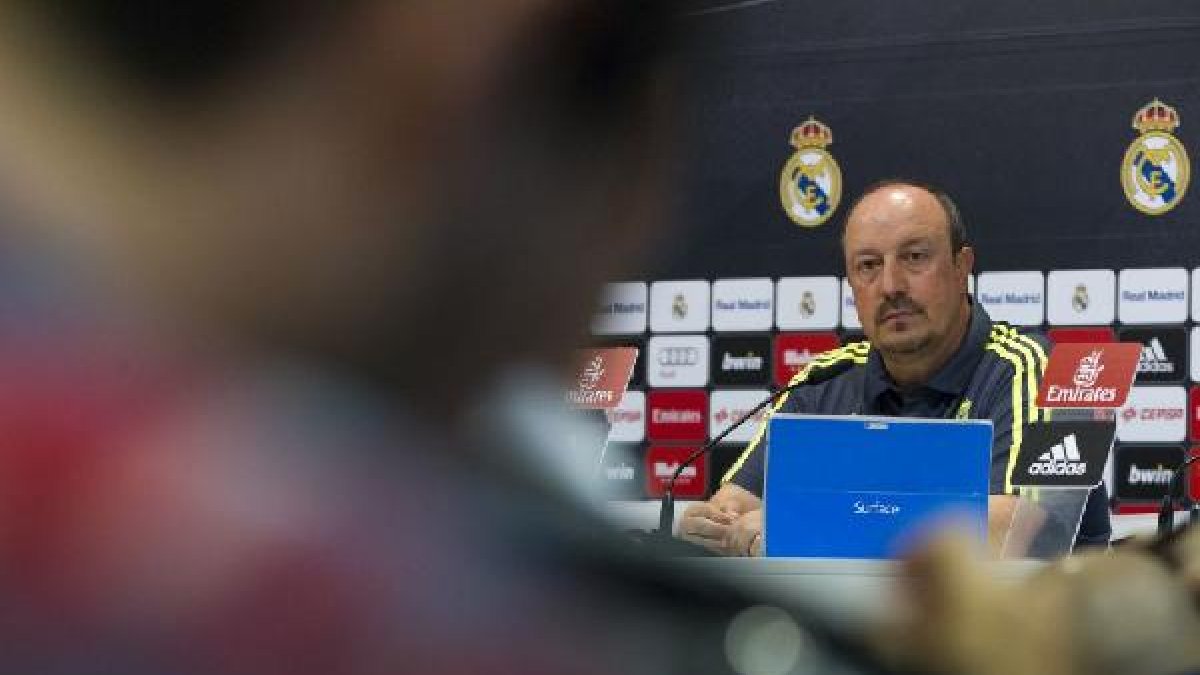 Benítez, en sala de prensa.