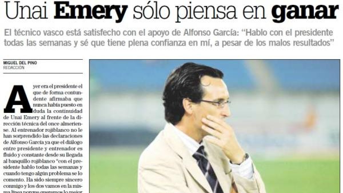 Unai Emery estuvo en la cuerda floja.