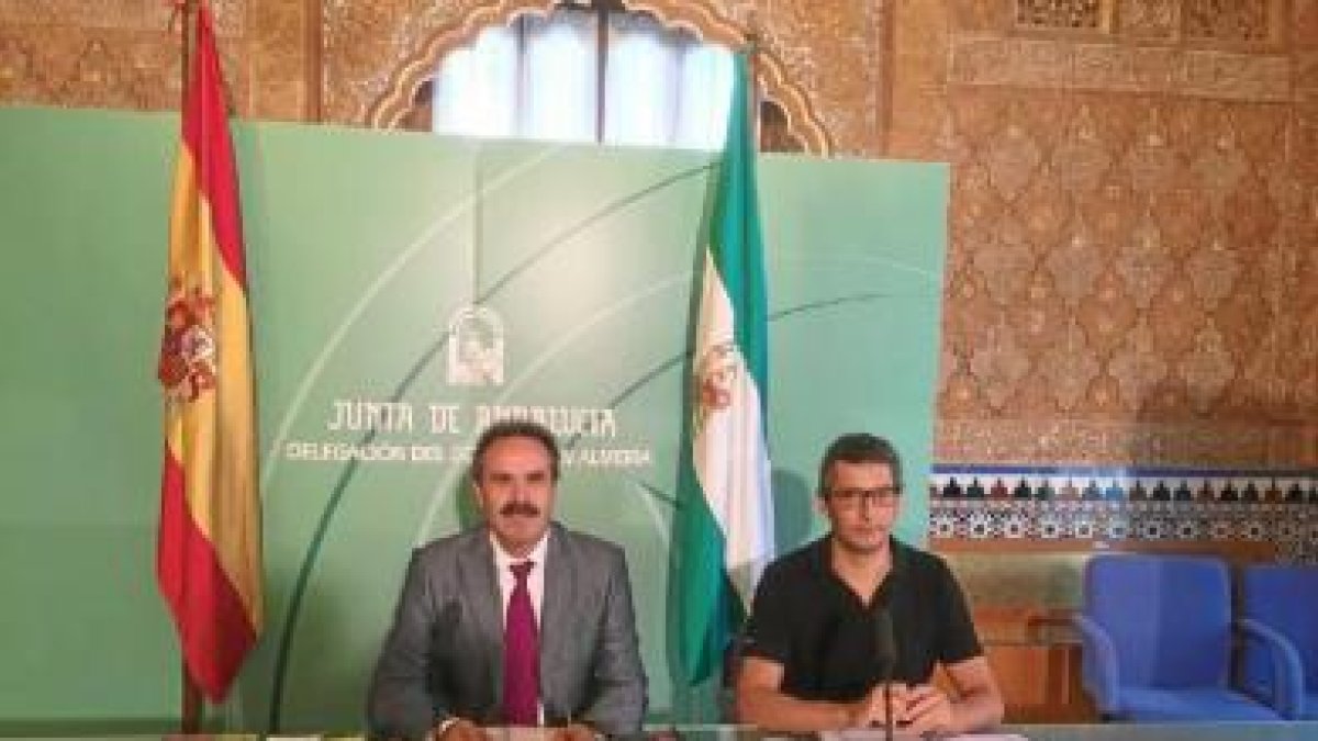 Alfredo Valdivia y Arturo del Pino, esta mañana.