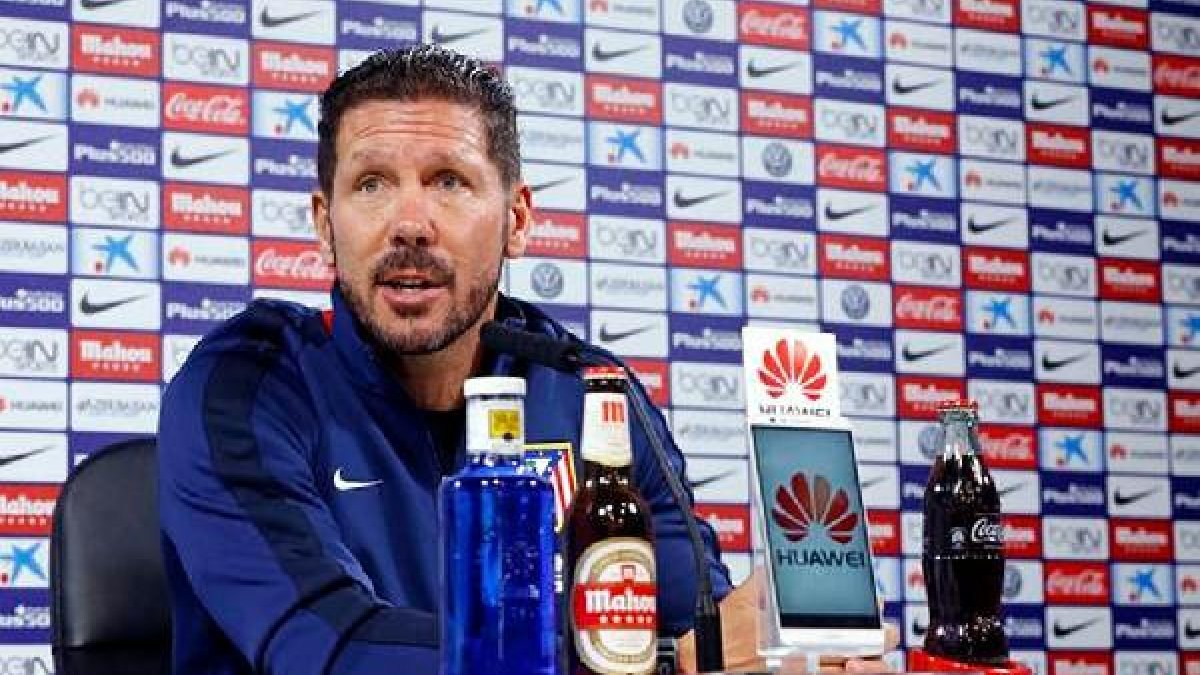 Simeone, en rueda de prensa.