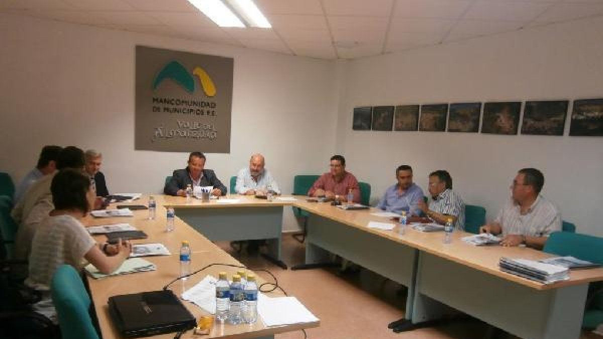 Alcaldes del Valle del Almanzora durante una reunión de la Mancomunidad.