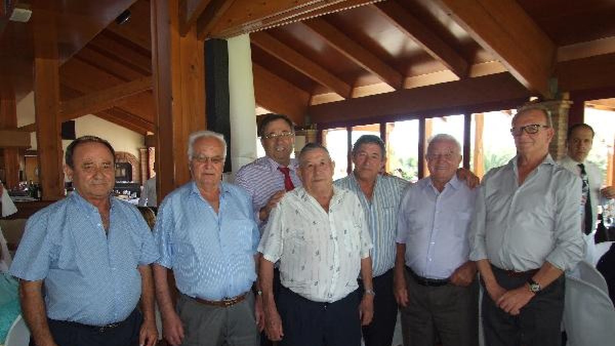 Los fundadores de Hortamar junto al presidente, Miguel Moreno García