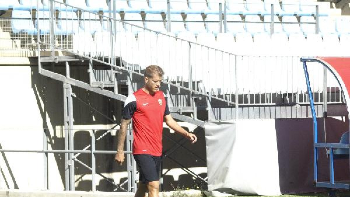 Jorge Morcillo en el entreno de este jueves.