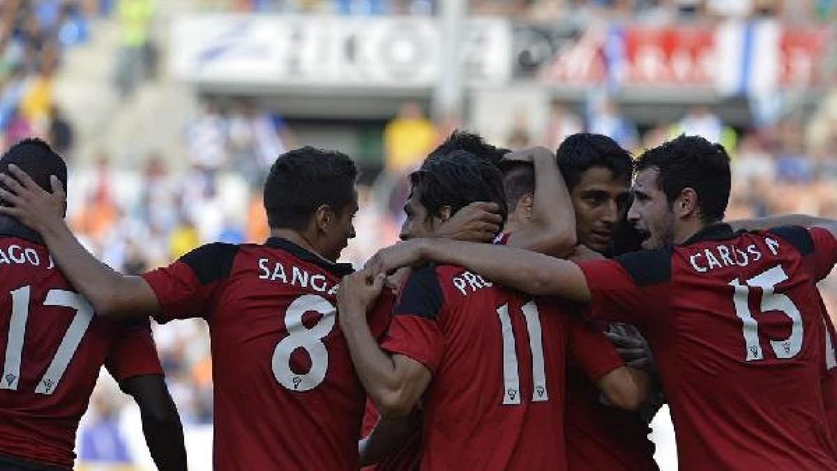 Celebración de un gol del Mirandés.