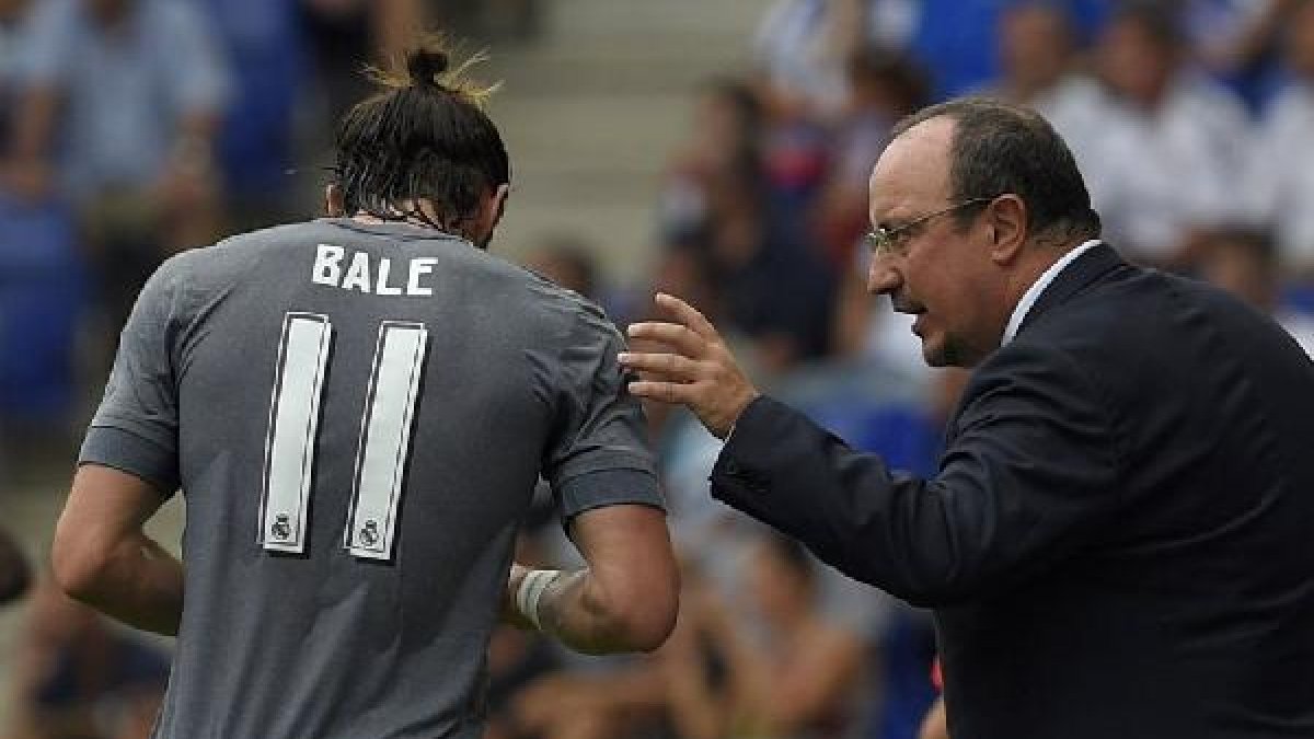 Rafa Benítez, con Bale.