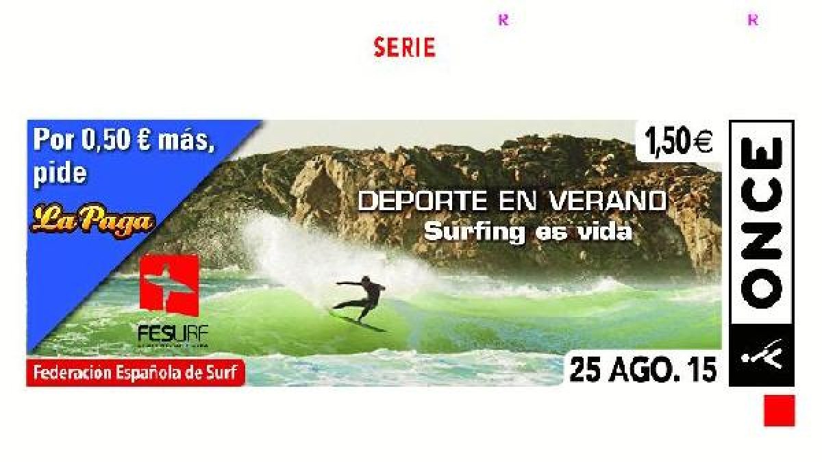 El cupón estaba dedicado al surf en la serie Deporte en Verano.