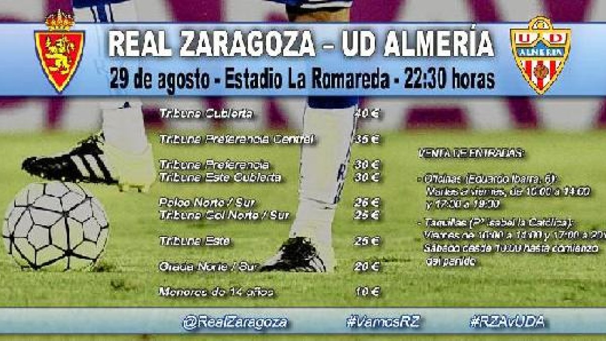 Tabla de precios para la taquilla.