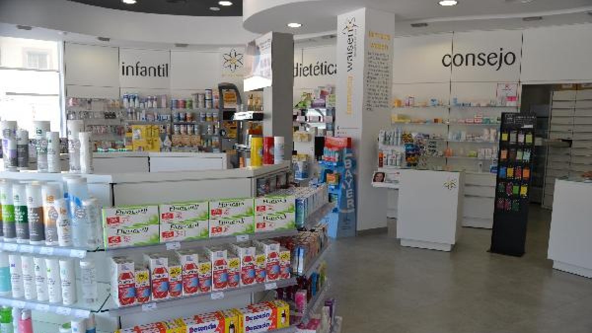 Interior de una oficina de farmacia.