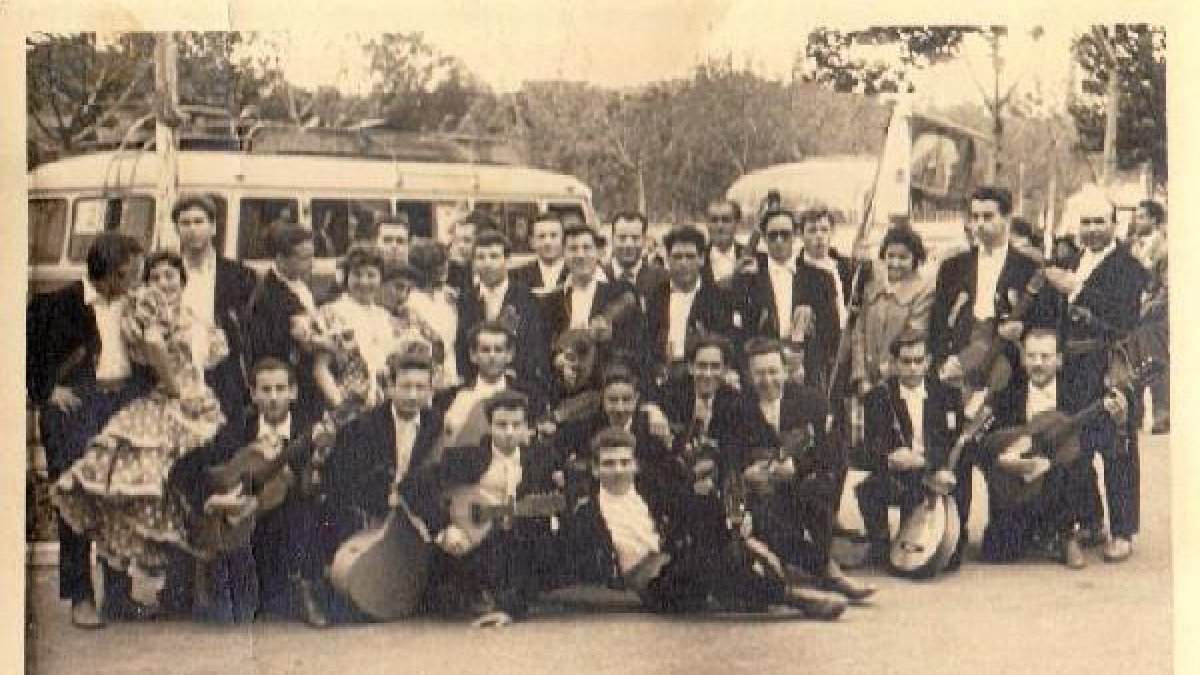 El Grupo prácticamente al completo en una gira en Madrid en 1959.