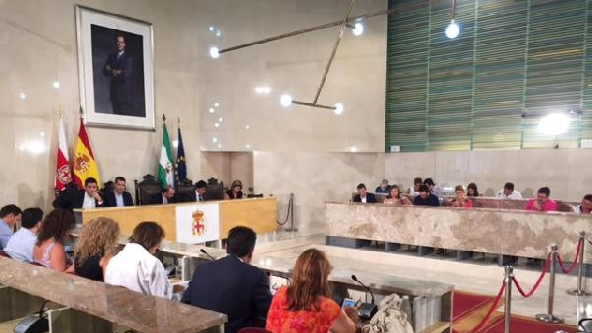 Pleno celebrado en el Ayuntamiento de Almería esta mañana.