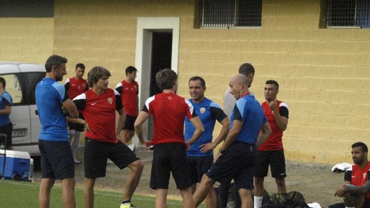 Sergi Barjuan y Miguel Rivera juntos a primera hora de la mañana.