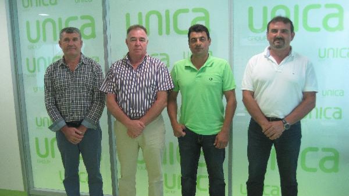 El presidente de Unica con los responsables de Parafruts y Agrolevante.