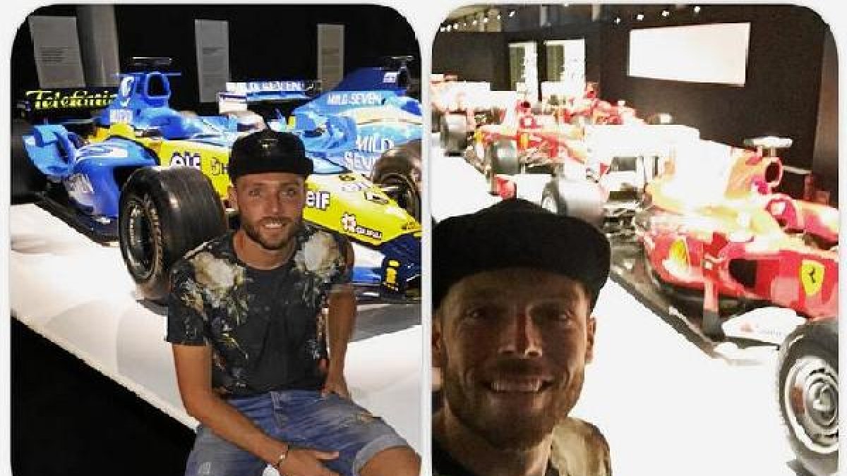 José Ángel en el Museo de Fernando Alonso.