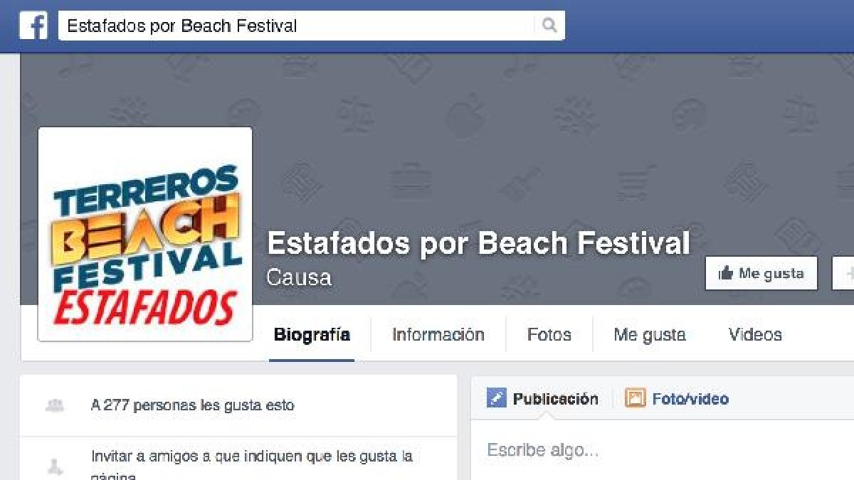 Imagen de la comunidad de estafados en Facebook