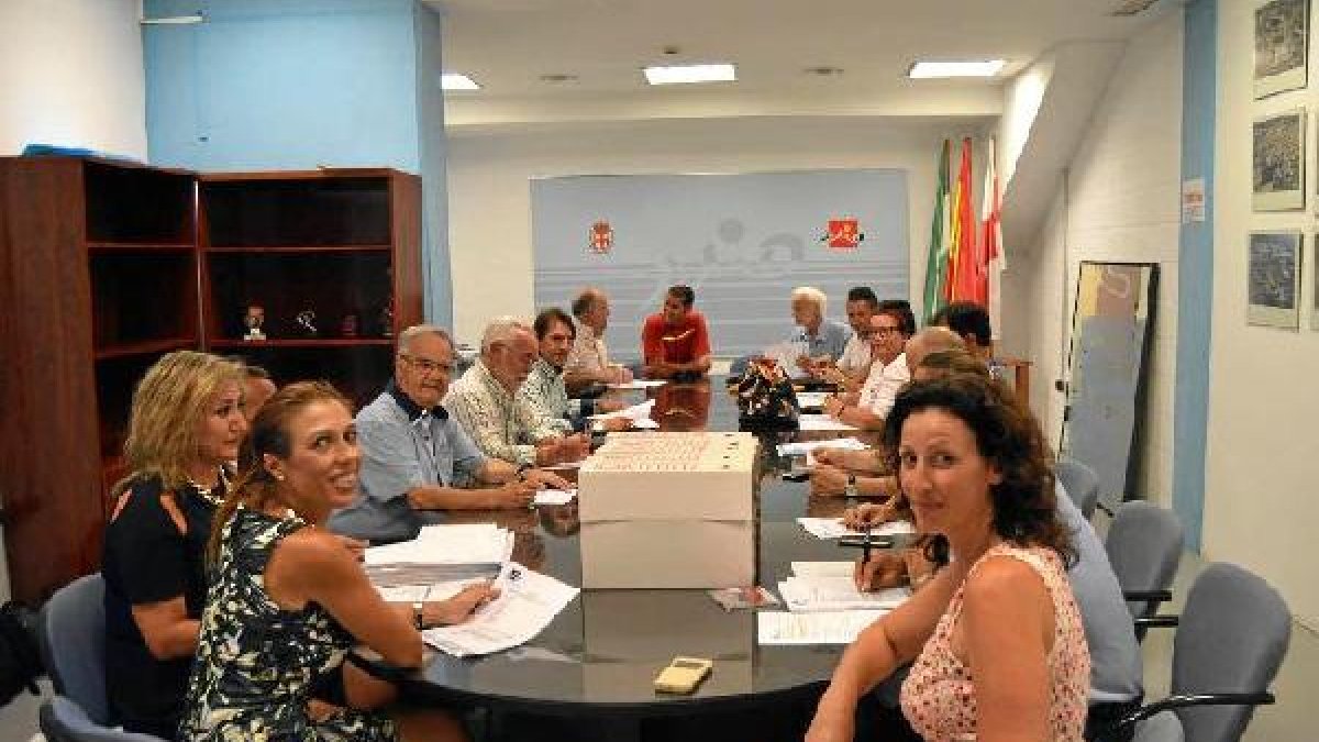 María Vázquez en la reunión.