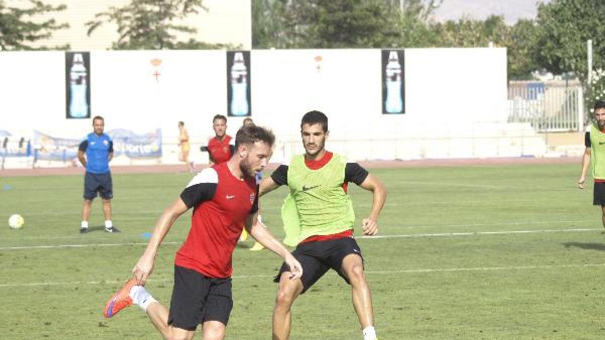 José Ángel en el entrenamiento de hoy.