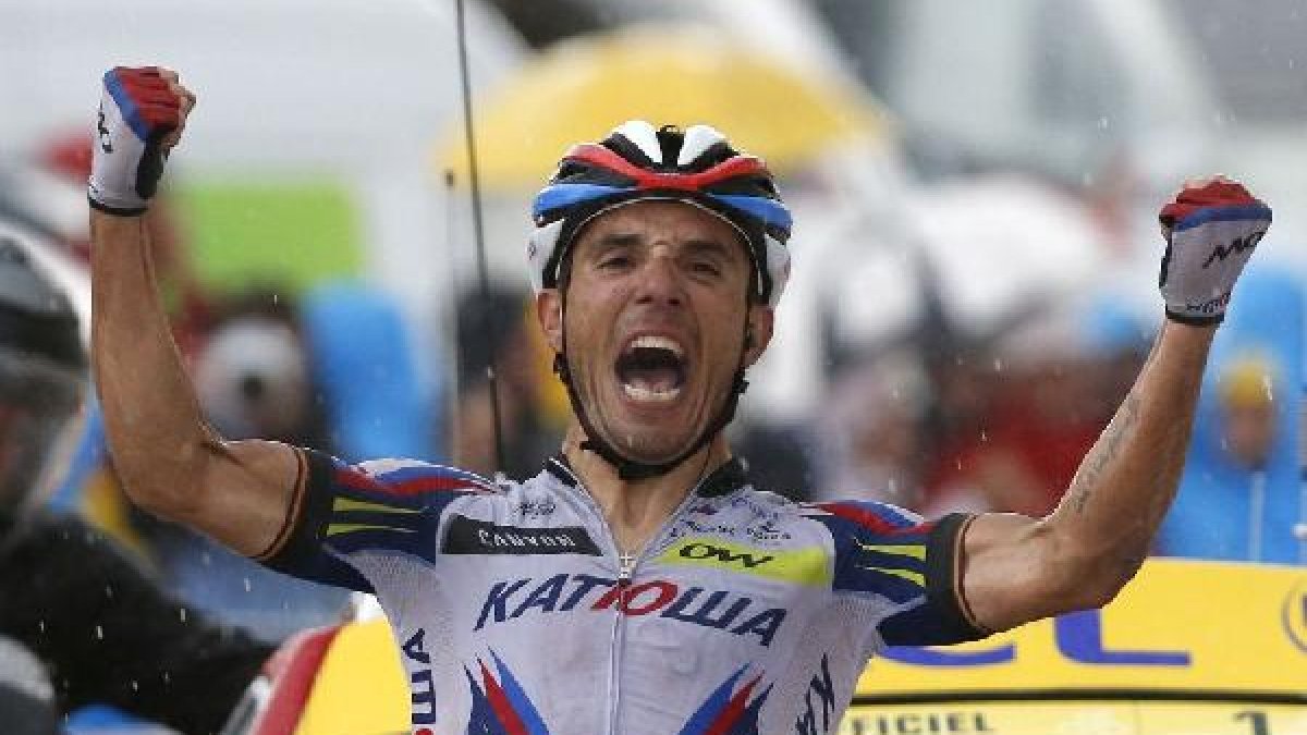 Purito Rodríguez celebrando la victoria.