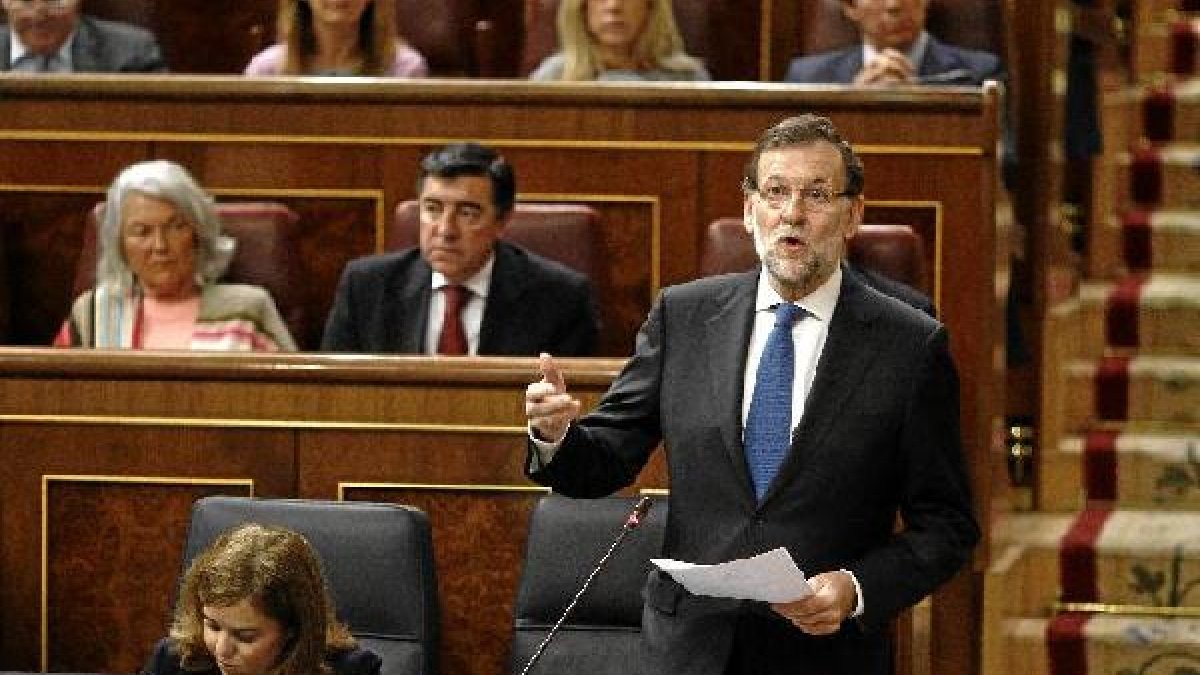 El presidente Mariano Rajoy en el Congreso
