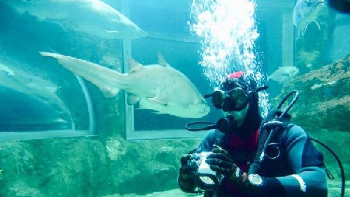 Bisbal en el Aquarium de Roquetas
