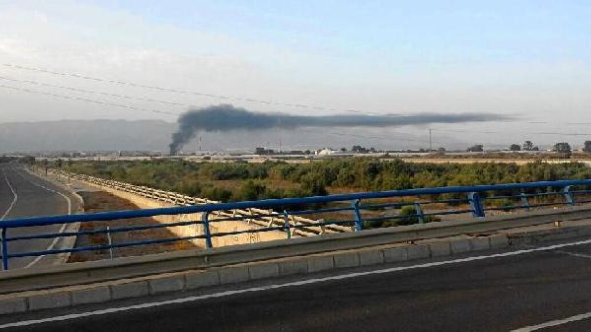 Incendio en Los Partidores, en una vista panorámica.