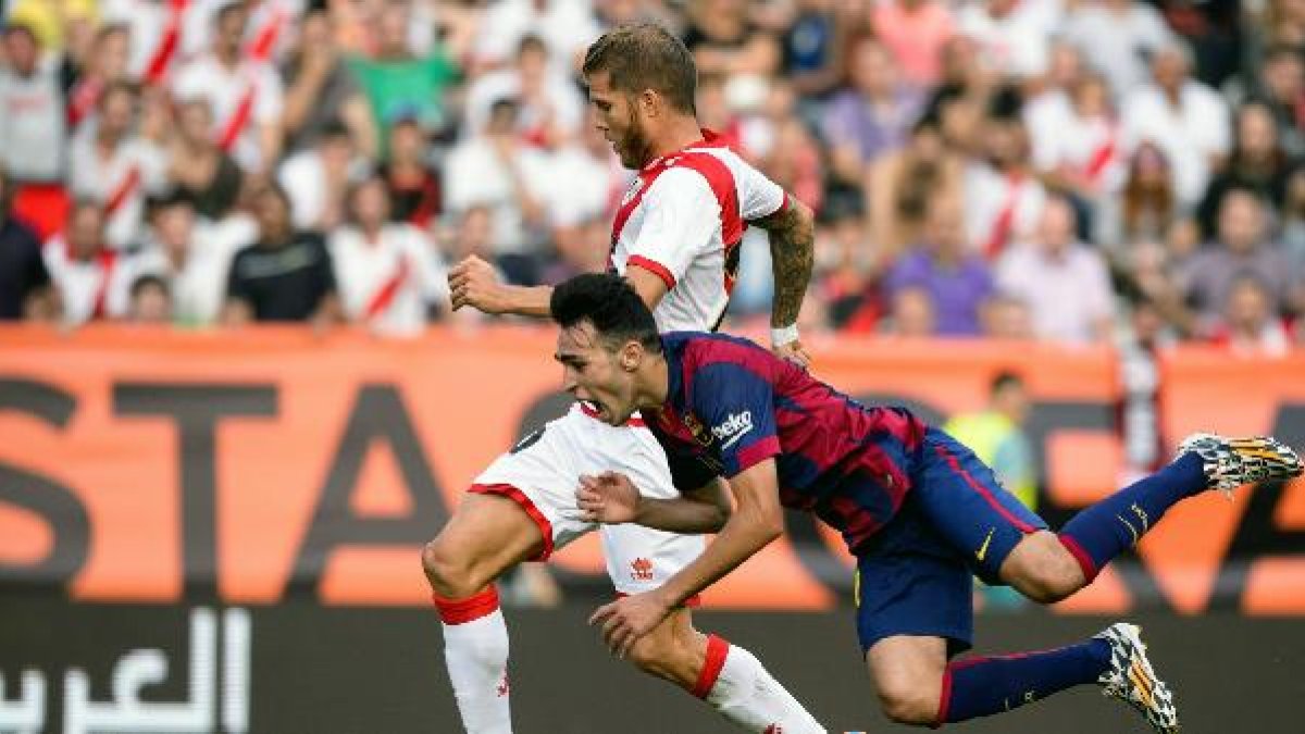 Morcillo en el partido Rayo Vallecano-FC Barcelona.