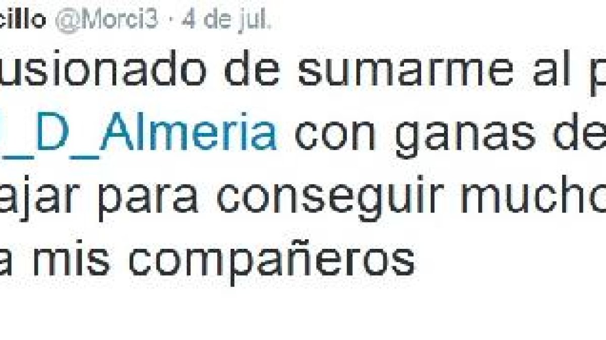 Esta frase ha escrito Jorge Morcillo en su cuenta de Twitter.