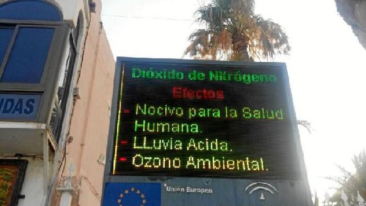 Panel de información atmosférica de Carboneras.