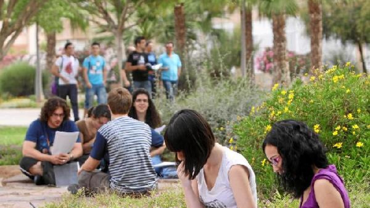 Alumnos en el Campus de la Universidad de Almería