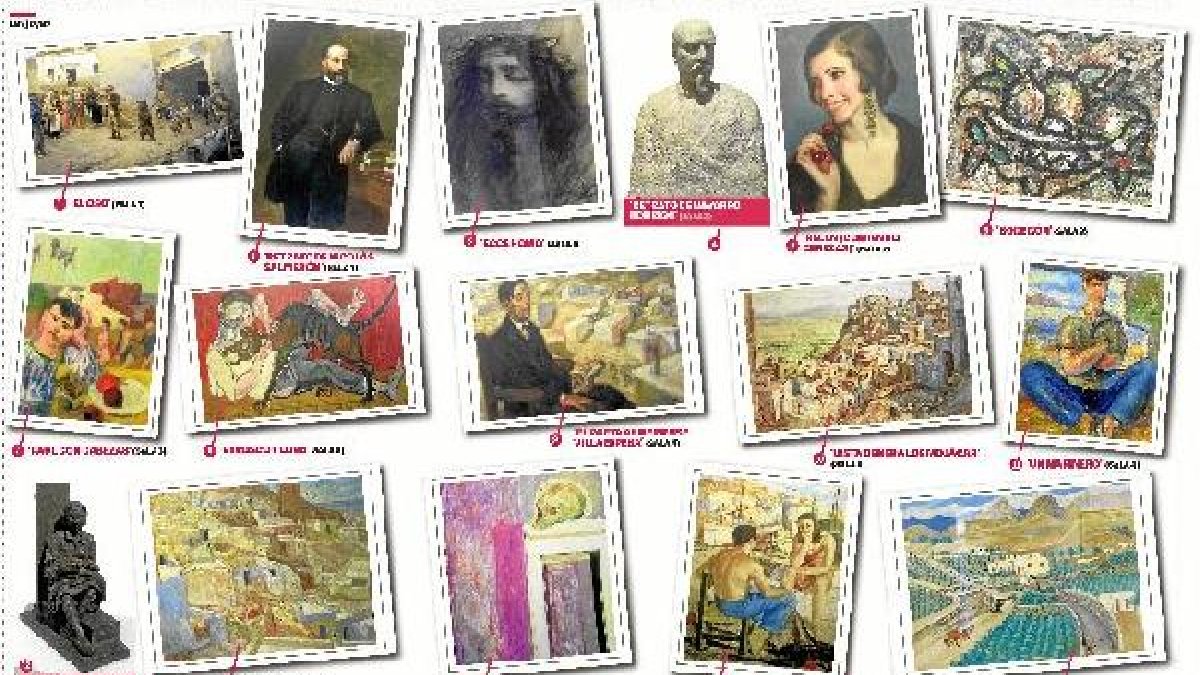 Las dieciséis obras comentadas por el director del museo.