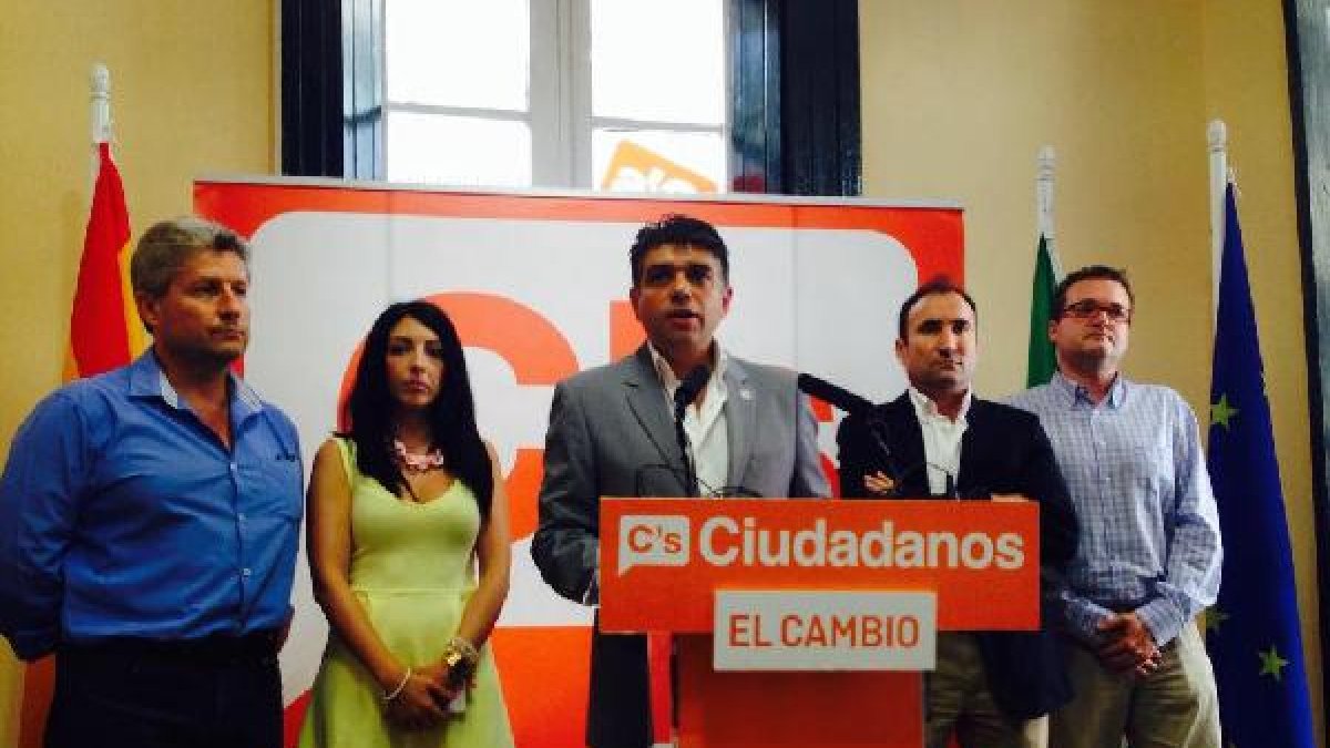 Imagen de la rueda de prensa de Ciudadanos de esta mañana.