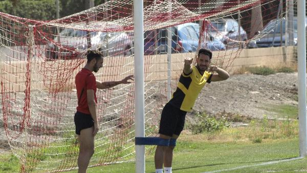 Gianfranco y Adri en un entrenamiento en La Vega.