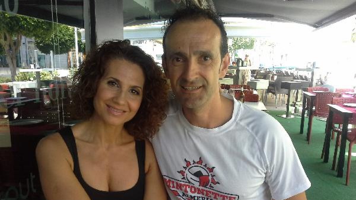 Con su mujer en Tentempié.