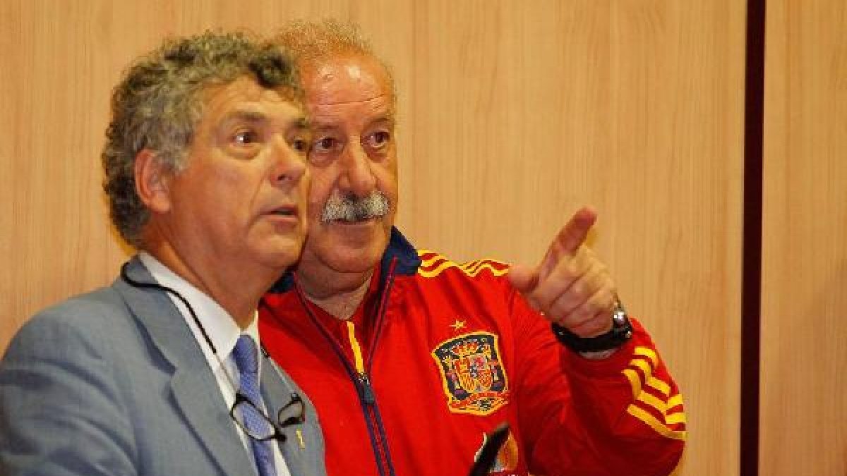 Villar y el seleccionador.