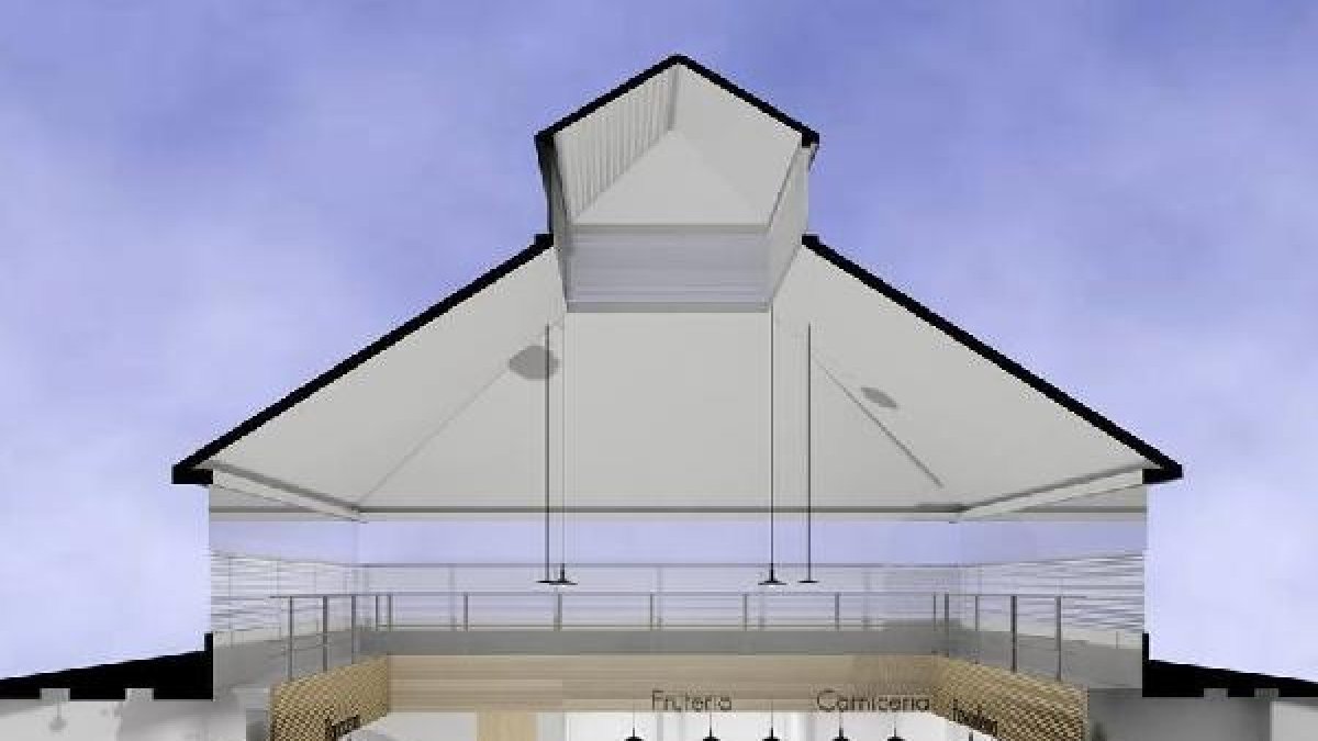 Diseño del interior del Mercado de Abastos una vez que finalicen las obras.