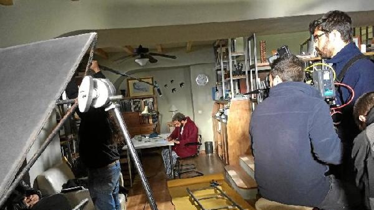 Rodaje de la película en el set construido en el Palacio de Exposiciones de Campohermoso.