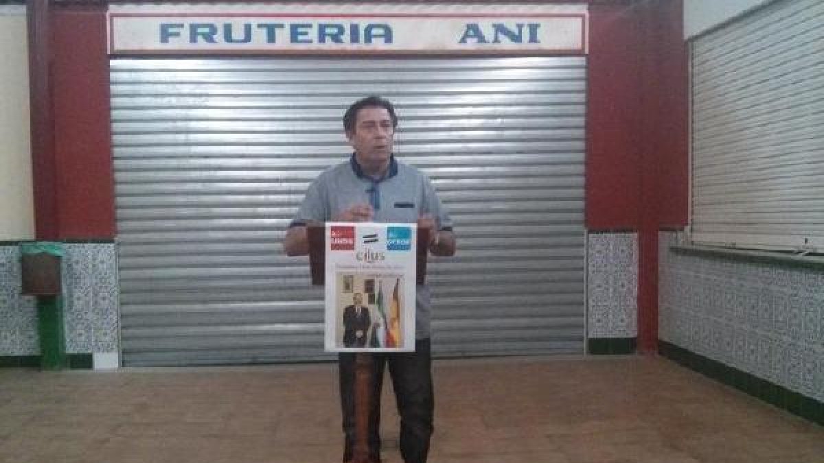 José escánez, miembro de la candidatura, en un acto