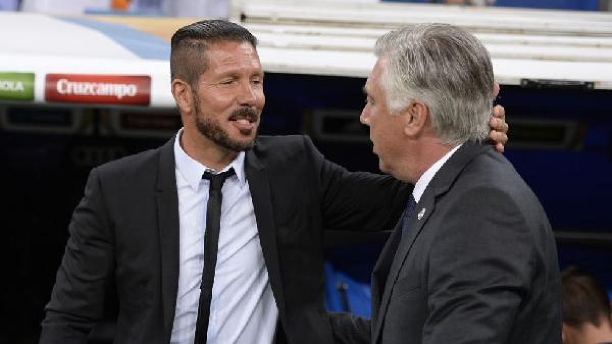 Simeone, con Ancelotti.