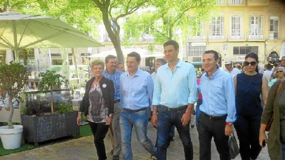 Pedro Sánchez en su visita a la capital.